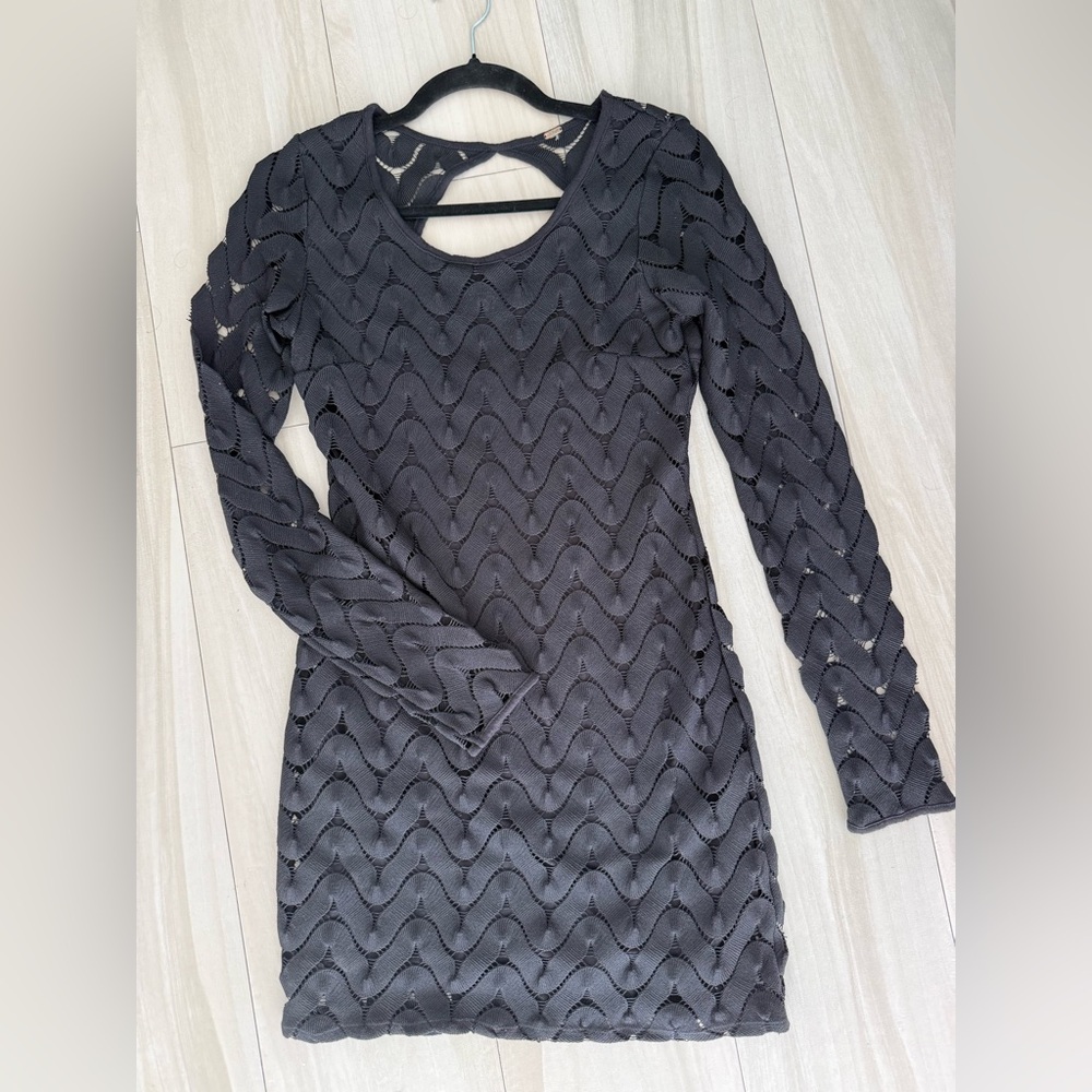 Free People Black Lace Mini Dress